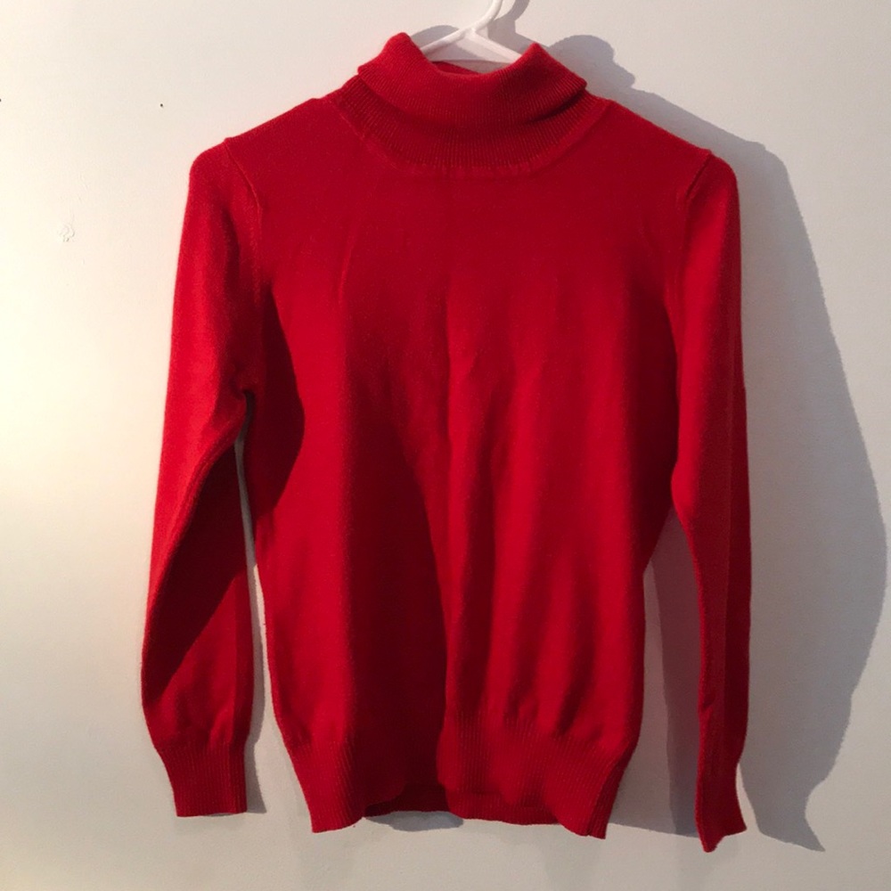 Hot red turtle neck sweater